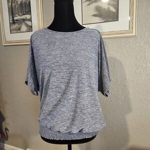 Apt 9 Womens‎ Gray Space Dye Smocked Hem Strappy Back Dolman Sleeve Top Large